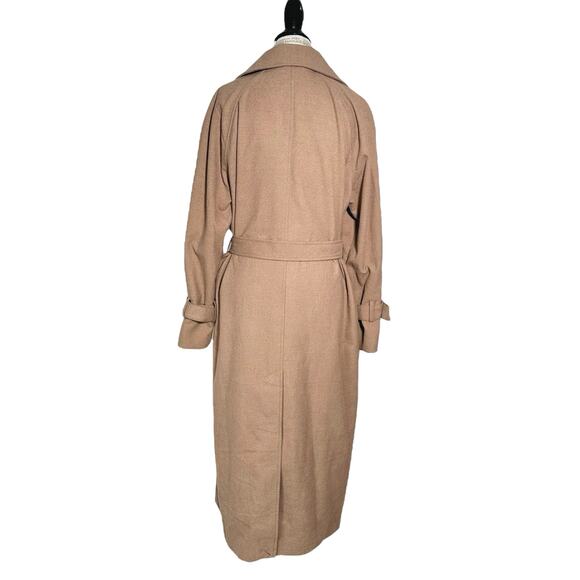 H&M | Women | Dark Beige Neutral Classic Belted Long Twill Trench Coat | Small - Picture 3 of 16